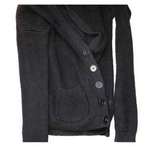 Black (cable-knit) Cardigan sweater